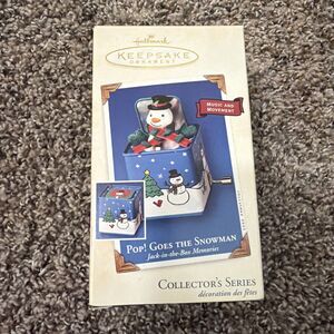 Hallmark Keepsake Pop! Goes The Snowman 2003 Collector's Series Ornament New